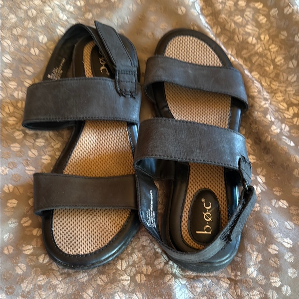 b.o.c. Black Sandals Adjustable Comfort